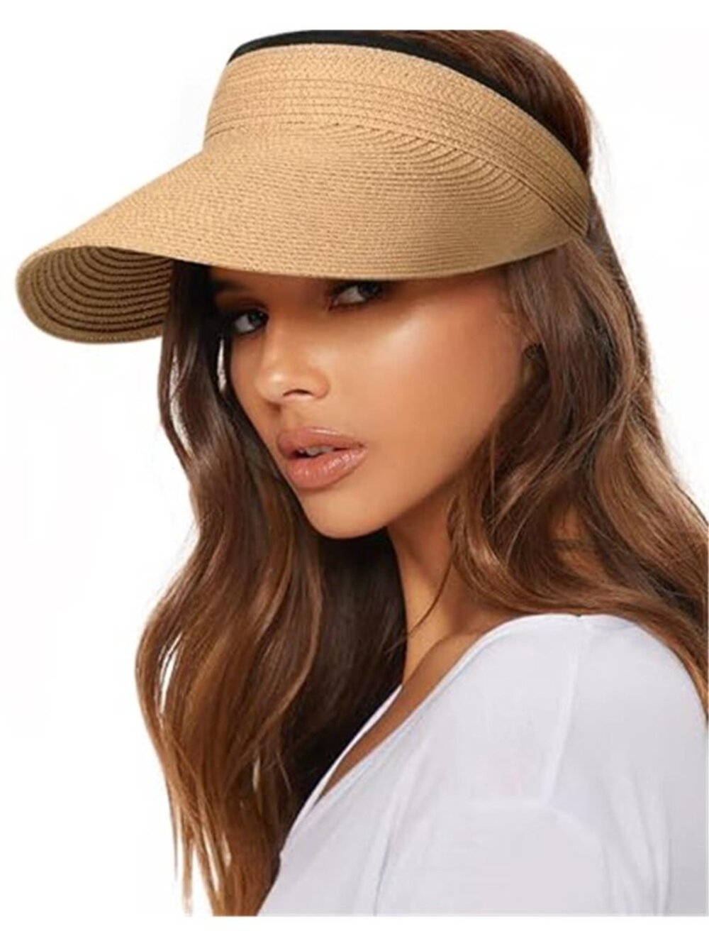 Women Sun Visor Hat Straw Sun Visors for Women Summer Packable